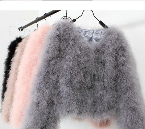 Faux ostrich wool fur - fur, women
