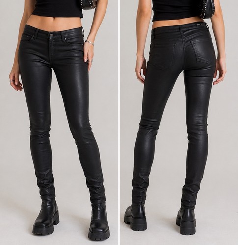 Zara black wax coated skinny - zara,