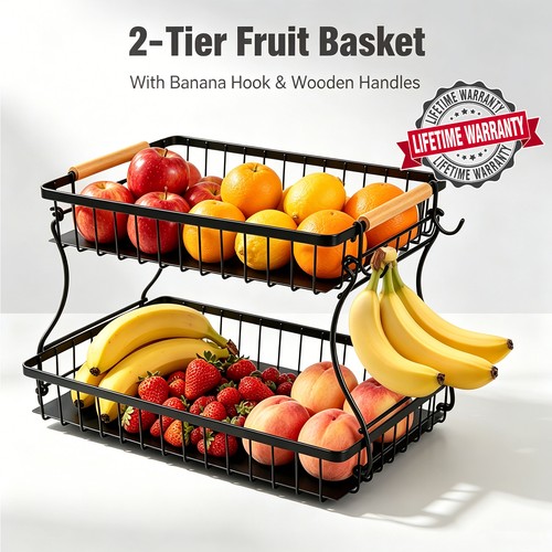 Metal fruit basket rack - fruit,