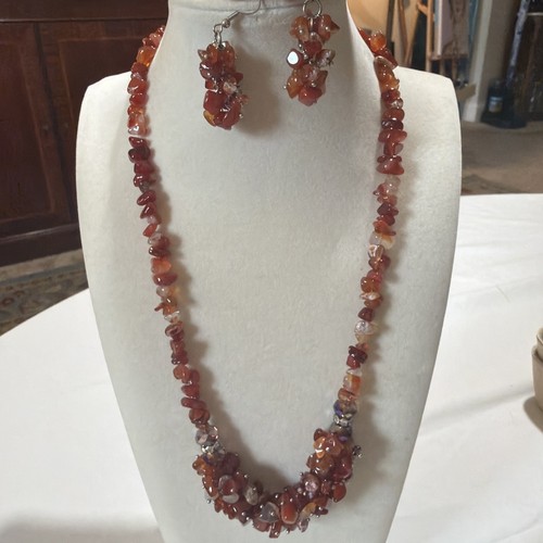 Natural carnelian glass chip - carnelian,