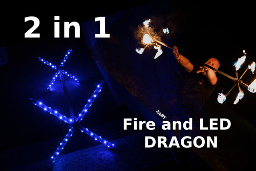 Led fire dragon staff - 2-in-1,