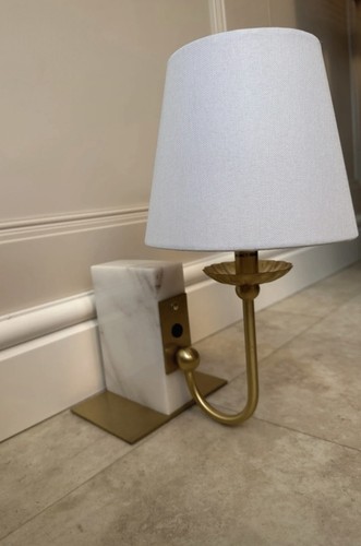 White marble bookshelf lamp - white,
