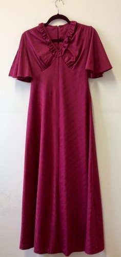 1970s burgundy maxi dress - 1970s,