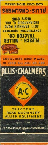 Matchbook cover allis chalmers - cover,