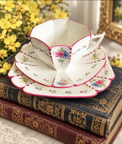 Shelley queen anne shaped pink - shelley,