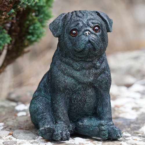 Sitting pug resin - puppy, dog