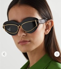 New Loewe Black Double-frame cat-eye gold-tone and acetate sunglasses 