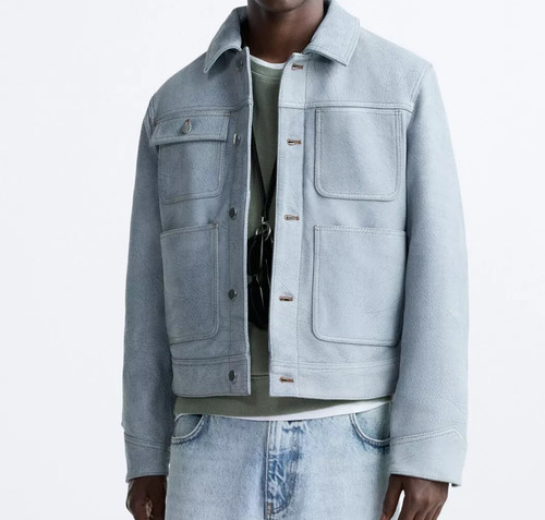 Zara mens blue leather - zara,