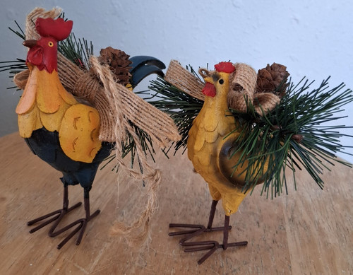 Hen rooster resin country - hen, &