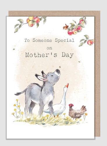 Cute mothers day card donkey - day,