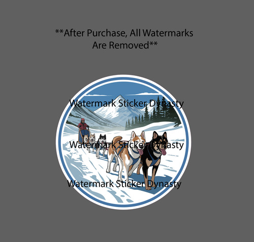 Dog sled team sticker - team,