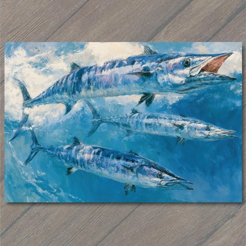 Postcard barracuda wahoo - barracuda,