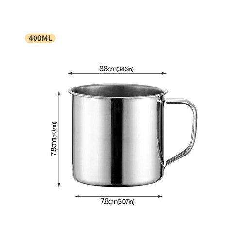 Stainless steel camping mug - steel,