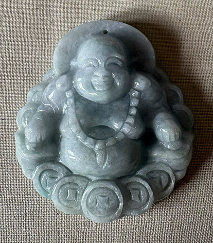 Grey jade carved - jade, laughing