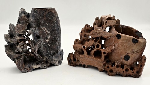 Two chinese hand carved - chinese,