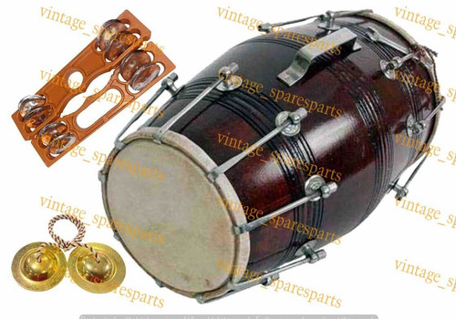 Wooden musical dholak - wooden,