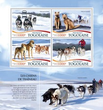 Sled Dogs Stamps Togo 2015 MNH Chinook Alaskan Husky Malamute Groenland 4v M/S