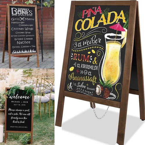 Double sided wooden blackboard - wooden,