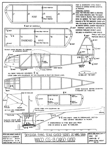 Waco glider span - cg-13, 20"