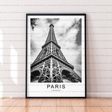 Paris Unframed Poster Print Greyscale Black And White Eiffel Tower Paris Art