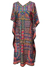 Free size Kaftan Tunic Dress Beach Cover up fits upto size 24,26,28,