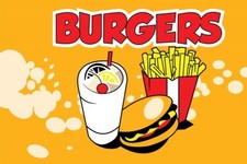 Burgers Takeaway Flag 5 x 3 FT