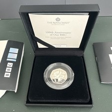 Royal Mint 100th Anniversary of Our BBC 2022 50p Silver Proof Piedfort Coin 0743