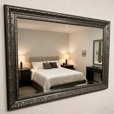 Large Antique Pewter Mirror