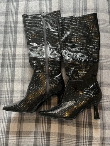Brand new next black croc - new,