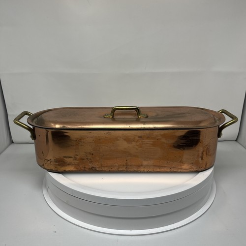 Vintage copper fish poacher - copper,