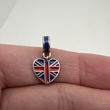 Union Jack Heart Charm s925