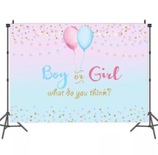 Baby Shower Backdrop Banner Boy or Girl Backdrop Gender Reveal Backdrop Photo