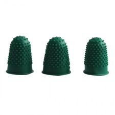 RUBBER THIMBLES Small Thimblettes GREEN SIZE 0 16mm COUNT PROTECT Finger Cone