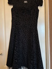 Hearts & Roses Leopard Print Retro Swing Jive Dress UK 14