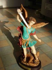 Archangel Michael statue - resin on a wooden base