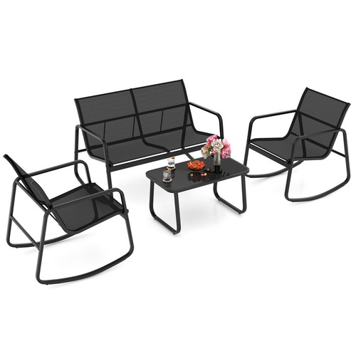 Costway piece patio rocking - costway, 4