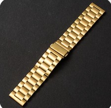 Quality Three Beads Solid Stainless Steel Watch Band Strap 304 Metal 16mm-24mm