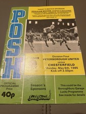 Peterborough United FC v Chesterfield FC 1984/85 Programme. 