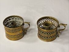 Two Antique Brass Candle Holders C. Neighbourhood & Sons Ltd Regent Street