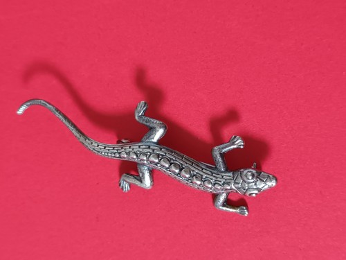 Silver lizard broach 5 5cms - lizard, 5.5cms