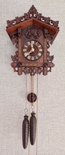 SMALL CLASSIC ANTIQUE RAILROAD STYLE CUCKOO CLOCK