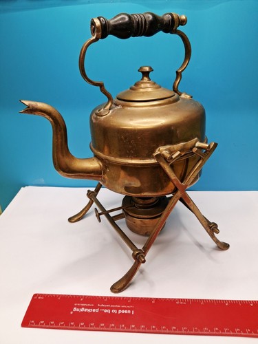 Antique brass spirit kettle - brass,
