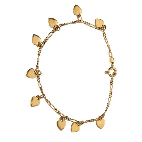 18ct gold bracelet - 18ct, heart