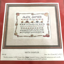 Anchor Counted Cross Stitch Kit - Birth Sampler with Personalisation 16x22cm New