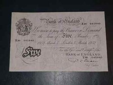 Bank of England EF White £5 *