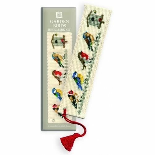 Garden birds bookmark cross - garden,