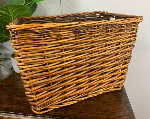 Vintage large woven - woven, willow
