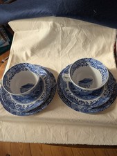Pair spode blue italian - of,