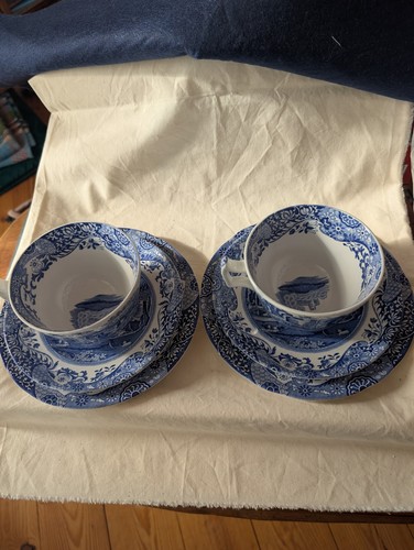 Pair spode blue italian - pair,