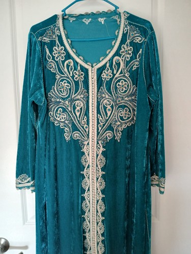 Long womens blue velour - womens,